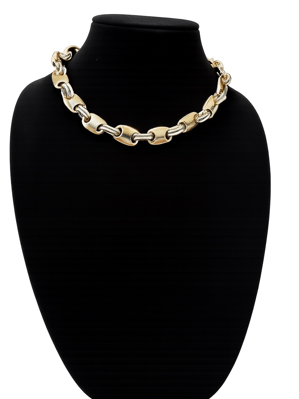 Open Edit Two Tone Paperclip Chain Necklace Gold Silver Link NWT
